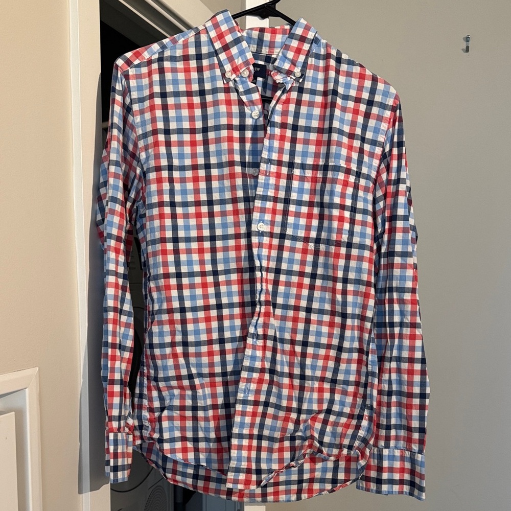 J. Crew Multicolor Checkered Button Down Shirt